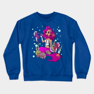 Mermaid Seahorse Cute Ocean Mythical Magical Crewneck Sweatshirt